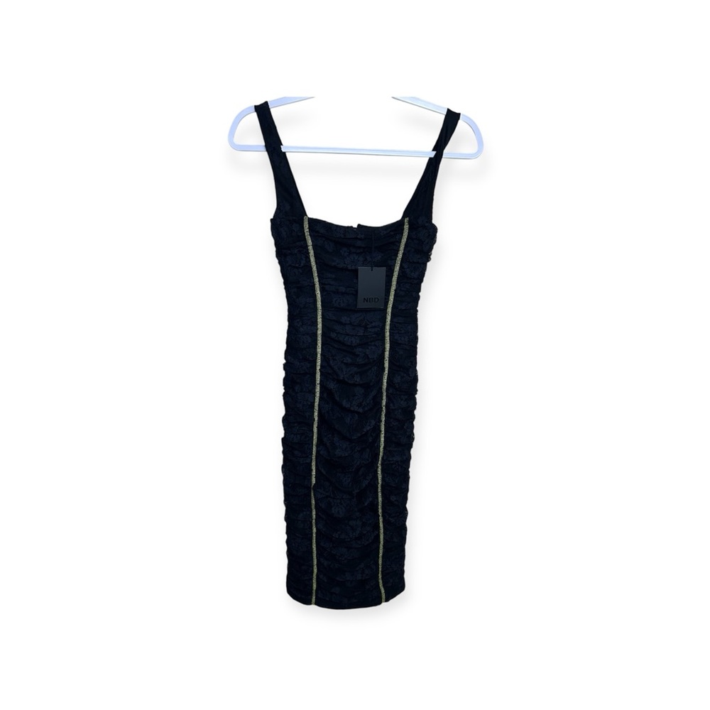 Revolve NBD Black Scoop Neck Bodycon Midi Dress